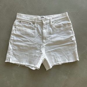 White Denim High Waisted Cutoff Shorts